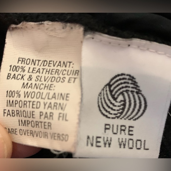 Anne klein women’s leather wool jacket with shoulder pad large Black - Picture 8 of 8